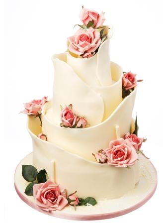 White Wrap Wedding Cake
