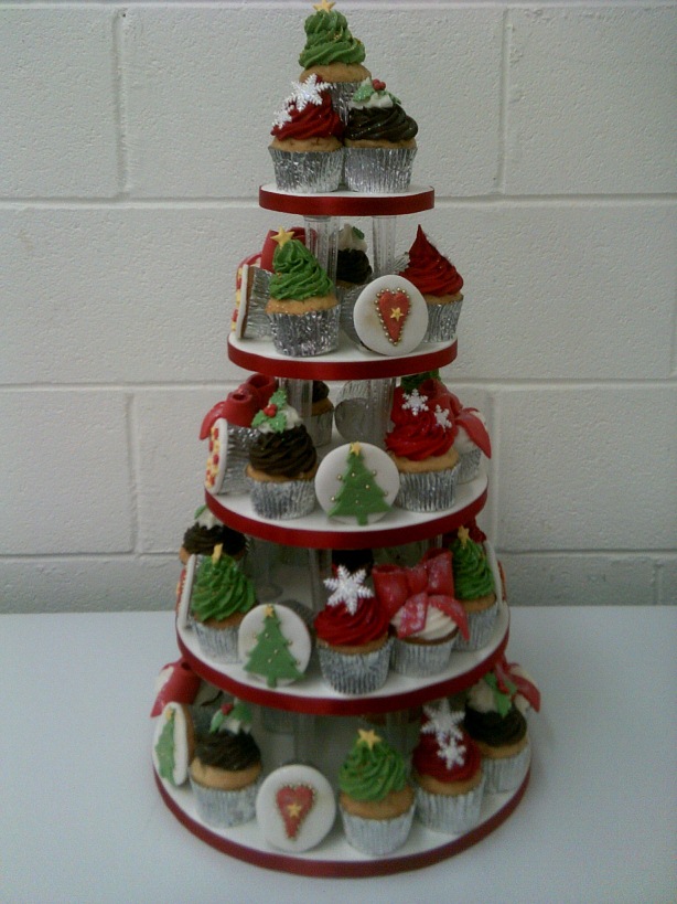 Christmas Cupcake Tower